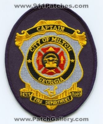 Milton Fire Department Captain (Georgia)
Scan By: PatchGallery.com
Keywords: city of dept.