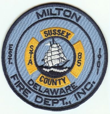 Milton Fire Dept Inc
Thanks to PaulsFirePatches.com for this scan.
Keywords: delaware sussex county station 85