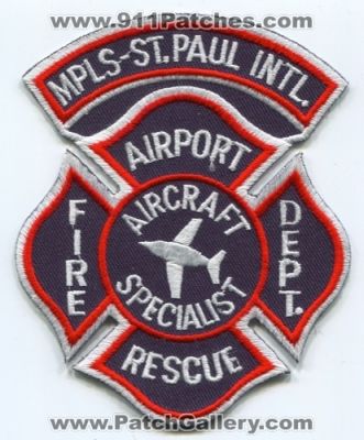 Minneapolis Saint Paul International Airport Fire Rescue Department Aircraft Specialist (Minnesota)
Scan By: PatchGallery.com
Keywords: mpls.-st. intl. dept. arff firefighter firefighting cfr crash