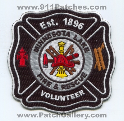 Minnesota Lake Volunteer Fire and Rescue Department Patch (Minnesota)
Scan By: PatchGallery.com
[b]Patch Made By: 911Patches.com[/b]
Keywords: vol. & dept. est. 1896