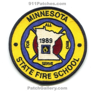 Minnesota State Fire School 1989 Patch (Minnesota)
Scan By: PatchGallery.com
Keywords: for all who serve academy