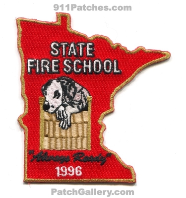 Minnesota State Fire School 1996 Patch (Minnesota) (State Shape)
Scan By: PatchGallery.com
Keywords: academy always ready