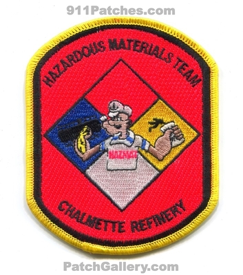 Mobil Oil Chalmette Refinery Hazardous Materials Team Patch (Louisiana)
Scan By: PatchGallery.com
Keywords: oil gas petroleum refinery industrial plant emergency response team ert hazardous materials haz-mat hazmat fire department dept. popeye