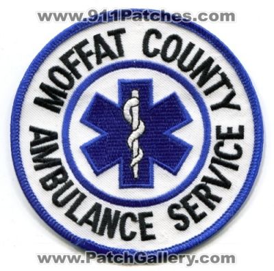Moffat County Ambulance Service Patch (Colorado)
[b]Scan From: Our Collection[/b]
Keywords: ems