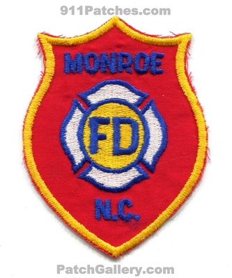 Monroe Fire Department Patch (North Carolina)
Scan By: PatchGallery.com
Keywords: dept. fd