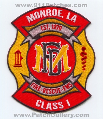 Monroe Fire Rescue EMS Department Class 1 Patch (Louisiana)
Scan By: PatchGallery.com
Keywords: dept. iso one est. 1870