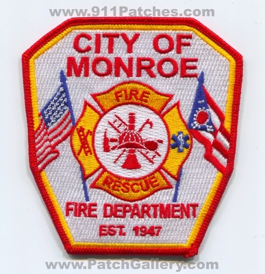 Monroe Fire Rescue Department Patch (Ohio)
Scan By: PatchGallery.com
Keywords: city of dept. est. 1947