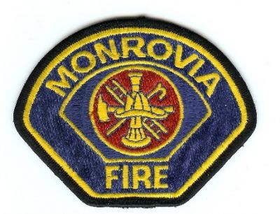 Monrovia Fire
Thanks to PaulsFirePatches.com for this scan.
Keywords: california