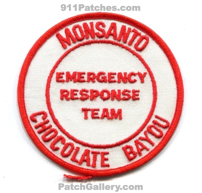 Monsanto Chocolate Bayou Emergency Response Team ERT Patch (Texas)
Scan By: PatchGallery.com
Keywords: fire ems rescue hazmat haz-mat industrial plant