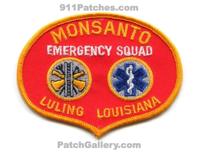 Monsanto Luling Chemical Plant Fire Department Emergency Squad Patch (Louisiana)
Scan By: PatchGallery.com
Keywords: industrial plant emergency response team ert hazardous materials haz-mat hazmat dept. ems