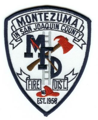 Montezuma Fire Dist
Thanks to PaulsFirePatches.com for this scan.
Keywords: california district san joaquin county