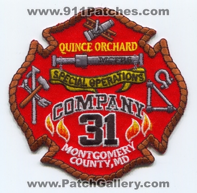 Montgomery County Fire and Rescue Service Company 31 Patch (Maryland)
Scan By: PatchGallery.com
Keywords: co. & mcfrs department dept. station special operations quince orchard md