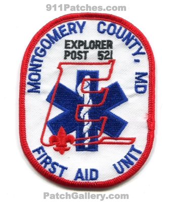 Montgomery County First Aid Unit Explorer Post 521 Patch (Maryland)
Scan By: PatchGallery.com
Keywords: co. ems ambulance