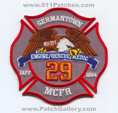 Montgomery County Fire and Rescue Service Department Station 29 Patch (Maryland)
Scan By: PatchGallery.com
Keywords: co. & mcfr dept. company co. engine medic germantown md-tf1 iaff 1664