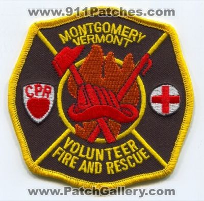 Montgomery Volunteer Fire and Rescue Department Patch (Vermont)
Scan By: PatchGallery.com
Keywords: vol. & dept.