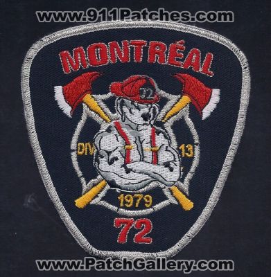 Montreal Fire Department Station 72 (Canada QC)
Thanks to PaulsFirePatches.com for this scan.
Keywords: dept. caserne