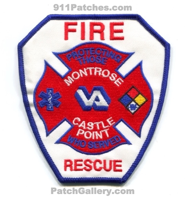 Montrose Castle Point Veterans Affairs VA Hospital Fire Rescue Department Military Patch (New York)
Scan By: PatchGallery.com
Keywords: dept. protecting those who served
