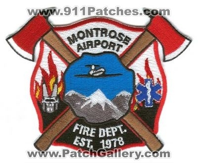 Montrose Airport Fire Dept Patch (Colorado)
[b]Scan From: Our Collection[/b]
Keywords: colorado department
