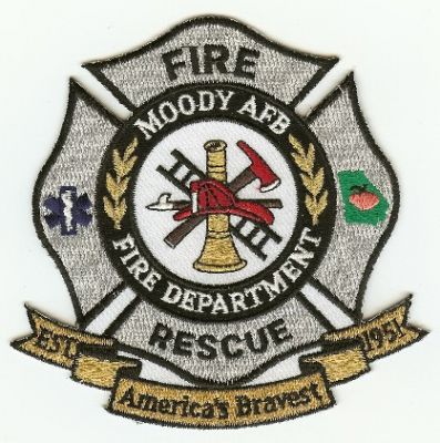 Moody AFB Fire Department
Thanks to PaulsFirePatches.com for this scan.
Keywords: georgia air force base usaf rescue