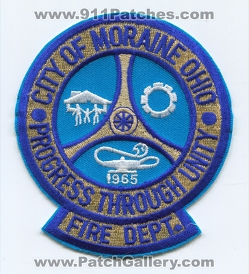 Moraine Fire Department Patch (Ohio)
Scan By: PatchGallery.com
Keywords: city of dept. progress through unity 1965