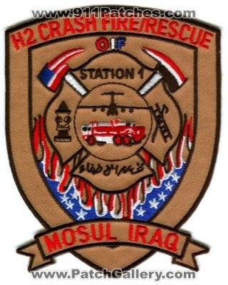 Mosul H2 Crash Fire Rescue Department Station 1 (Iraq)
Scan By: PatchGallery.com
Keywords: cfr arff dept. oif operation iraqi freedom