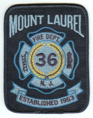 Mount Laurel Fire Dept
Thanks to PaulsFirePatches.com for this scan.
Keywords: new jersey department 36