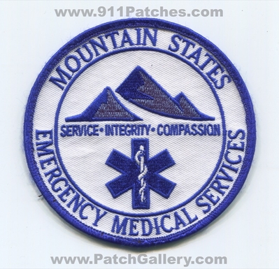 Mountain States Emergency Medical Services EMS Patch (Colorado)
[b]Scan From: Our Collection[/b]
Keywords: ambulance emt paramedic service integrity compassion