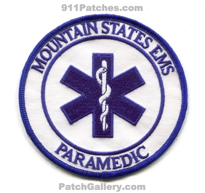Mountain States Emergency Medical Services EMS Paramedic Patch (Colorado)
[b]Scan From: Our Collection[/b]
Keywords: ambulance