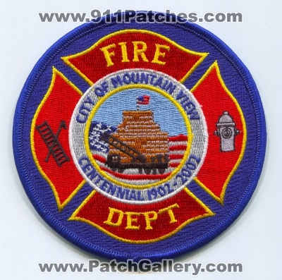 Mountain View Fire Department Patch (California)
Scan By: PatchGallery.com
Keywords: city of dept. centennial 1902-2002
