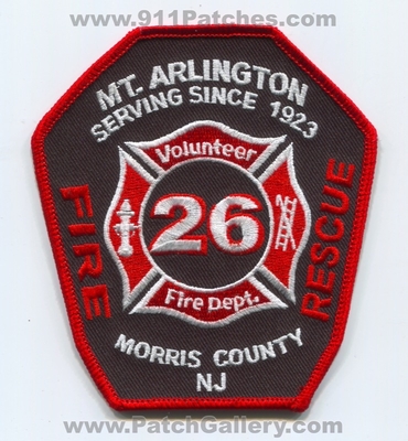Mount Arlington Volunteer Fire Rescue Department 26 Morris County Patch (New Jersey)
Scan By: PatchGallery.com
Keywords: mt. vol. dept. co. nj serving since 1923