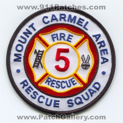 Mount Carmel Area Rescue Squad 5 Fire Department Patch (Pennsylvania)
Scan By: PatchGallery.com
[b]Patch Made By: 911Patches.com[/b]
Keywords: mt. dept.