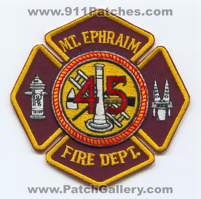 Mount Ephraim Fire Department 45 Patch (New Jersey)
Scan By: PatchGallery.com
Keywords: mt. dept.