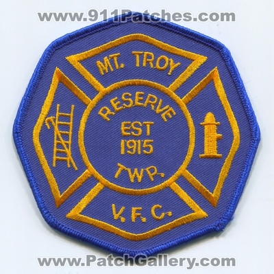 Mount Troy Volunteer Fire Company Patch (Pennsylvania)
Scan By: PatchGallery.com
Keywords: mt. vol. co. vfc v.f.c. reserve township twp. department dept.