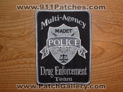 Multi-Agency Drug Enforcement Team MADET Police Department (UNKNOWN STATE)
Picture By: PatchGallery.com
Keywords: dept.