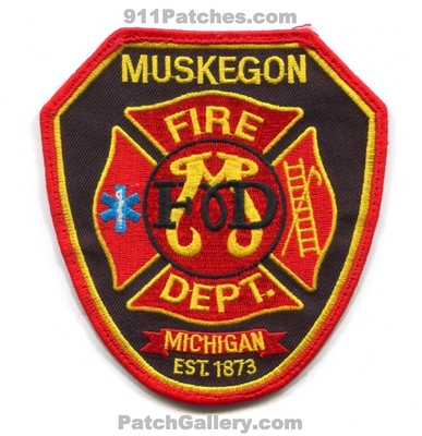 Muskegon Fire Department Patch (Michigan)
Scan By: PatchGallery.com
Keywords: dept. est. 1873