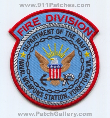 Naval Weapons Station NWS Yorktown Fire Division USN Navy Military Patch (Virginia)
Scan By: PatchGallery.com
Keywords: n.w.s. div. department dept. of the va.