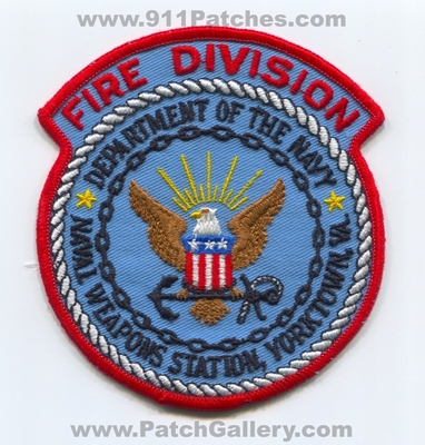 Naval Weapons Station NWS Yorktown Fire Division USN Navy Military Patch (Virginia)
Scan By: PatchGallery.com
Keywords: n.w.s. department dept. of the div. va.