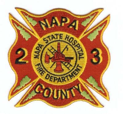 Napa County Fire Department 23
Thanks to PaulsFirePatches.com for this scan.
Keywords: california state hospital