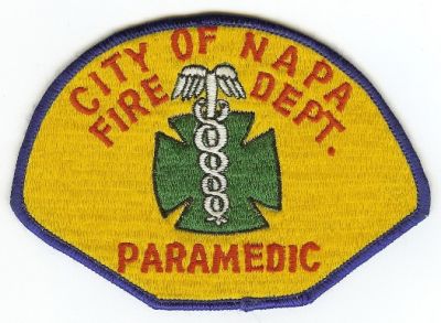 Napa Fire Dept Paramedic
Thanks to PaulsFirePatches.com for this scan.
Keywords: california department