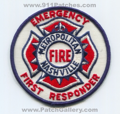 Nashville Metropolitan Fire Department Emergency First Responder Patch (Tennessee)
Scan By: PatchGallery.com
Keywords: metro dept.