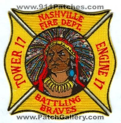 Nashville Fire Engine 17 Tower 17 Patch (Tennessee)
[b]Scan From: Our Collection[/b]
Keywords: department dept