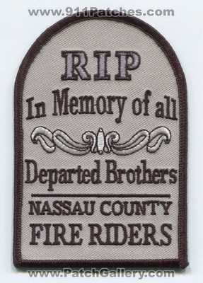 Nassau County Fire Riders Motorcycle Club RIP In Memory of all Departed Brothers Patch (New York)
Scan By: PatchGallery.com
Keywords: co.