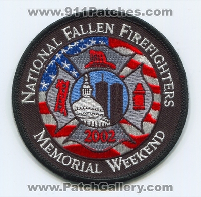 National Fallen Firefighters Memorial Weekend 2002 NFFF Patch (Maryland)
Scan By: PatchGallery.com
Keywords: n.f.f.f. fire department dept.