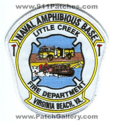 Naval Amphibious Base Little Creek Fire Department Patch (Virginia)
[b]Scan From: Our Collection[/b]
Keywords: beach