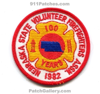 Nebraska State Volunteer Firefighters Association 100 Years Fire Patch (Nebraska)
Scan By: PatchGallery.com
Keywords: vol. ffs assn. assoc. department dept. 1982