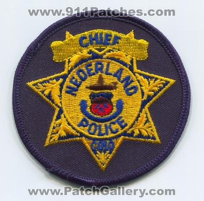 Nederland Police Department Chief Patch (Colorado)
Scan By: PatchGallery.com
Keywords: dept.