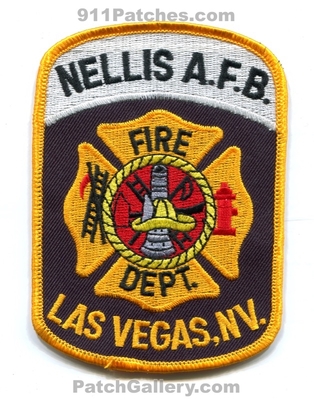 Nellis Air Force Base AFB Fire Department Las Vegas USAF Military Patch (Nevada)
Scan By: PatchGallery.com
Keywords: a.f.b. dept. crash rescue cfr aircraft airport firefighter firefighting arff nv.