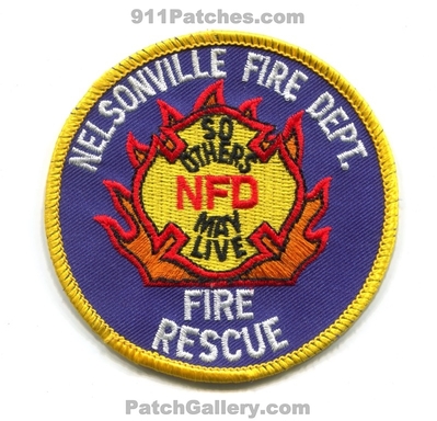 Nelsonville Fire Rescue Department Patch (Ohio)
Scan By: PatchGallery.com
Keywords: dept. nfd so others may live