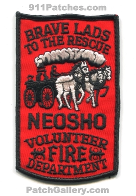 Neosho Volunteer Fire Department Patch (Wisconsin)
Scan By: PatchGallery.com
Keywords: vol. dept. brave lads to the rescue