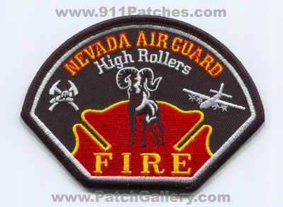 Nevada Air National Guard ANG Fire Department USAF Military Patch (Nevada)
Scan By: PatchGallery.com
Keywords: a.n.g. dept. u.s.a.f. high rollers